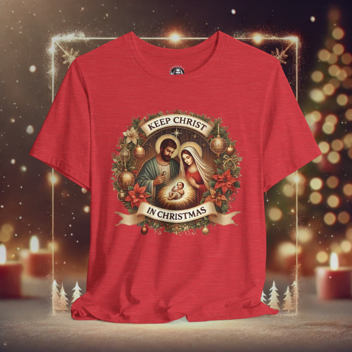 Keep Christ in Christmas T-Shirt Version 2 | Faith-Filled Family Matching Tee (Toddler to Adult Sizes, White, Red, Green