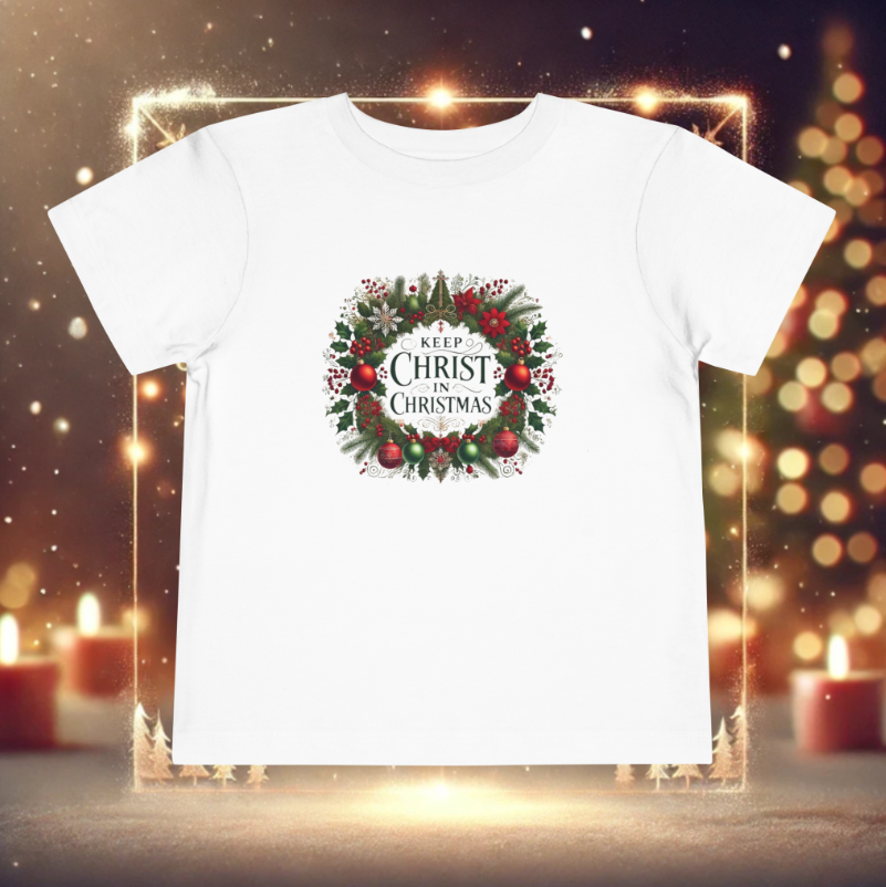 Keep Christ in Christmas T-Shirt | Faith-Filled Family Matching Tee (Toddler to Adult Sizes, White, Red, Green