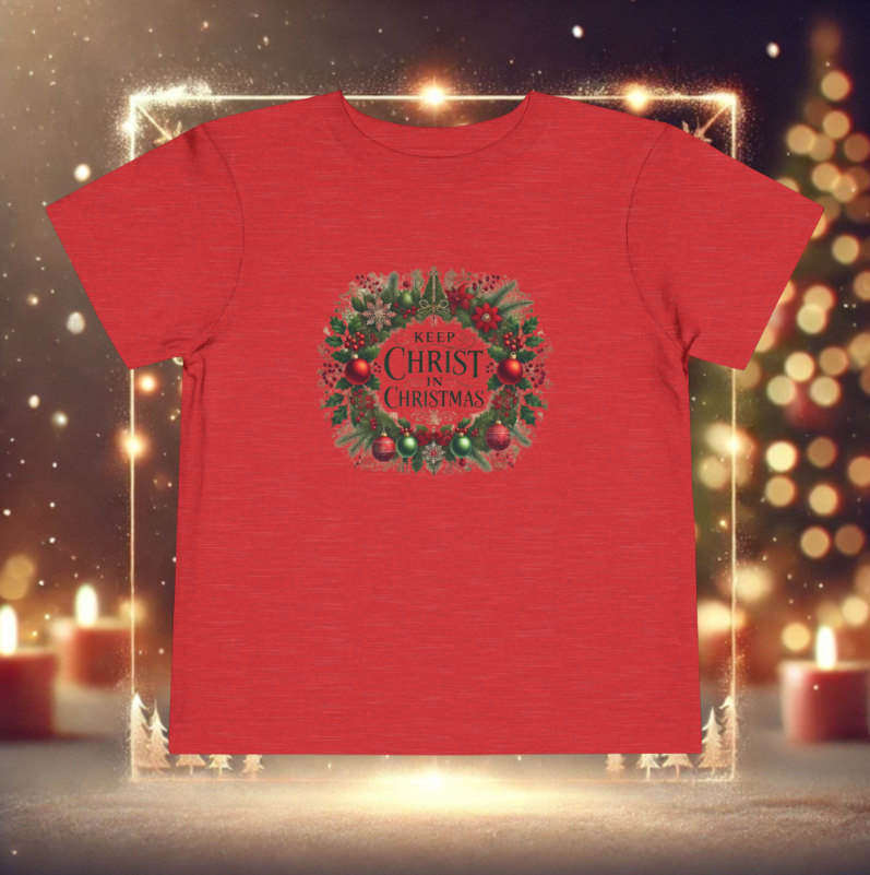 Keep Christ in Christmas T-Shirt | Faith-Filled Family Matching Tee (Toddler to Adult Sizes, White, Red, Green