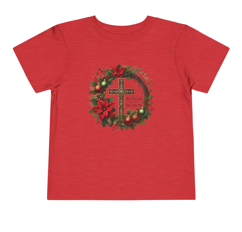 Reason For The Season V1 | Christmas Family Matching T-Shirt  (Toddler to Adult Sizes, White, Red, Green)