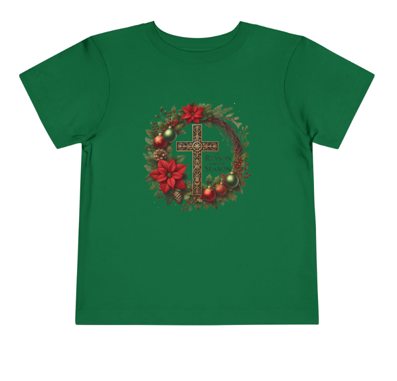 Reason For The Season V1 | Christmas Family Matching T-Shirt  (Toddler to Adult Sizes, White, Red, Green)