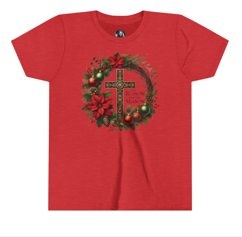 Reason For The Season V1 | Christmas Family Matching T-Shirt  (Toddler to Adult Sizes, White, Red, Green)