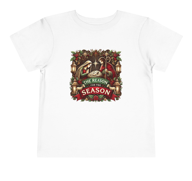 Reason For The Season Version 2 | Christmas Family Matching T-Shirt  (Toddler to Adult Sizes, White, Red, Green)