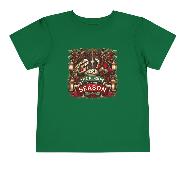 Reason For The Season Version 2 | Christmas Family Matching T-Shirt  (Toddler to Adult Sizes, White, Red, Green)