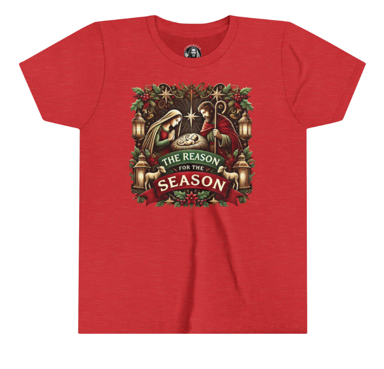 Reason For The Season Version 2 | Christmas Family Matching T-Shirt  (Toddler to Adult Sizes, White, Red, Green)