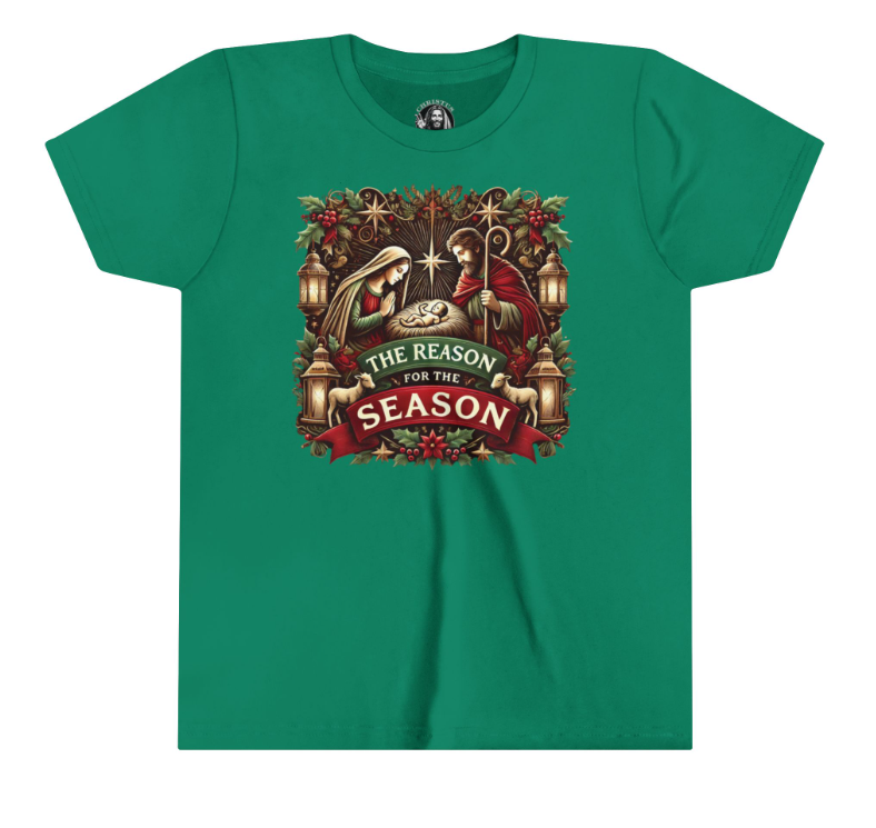 Reason For The Season Version 2 | Christmas Family Matching T-Shirt  (Toddler to Adult Sizes, White, Red, Green)